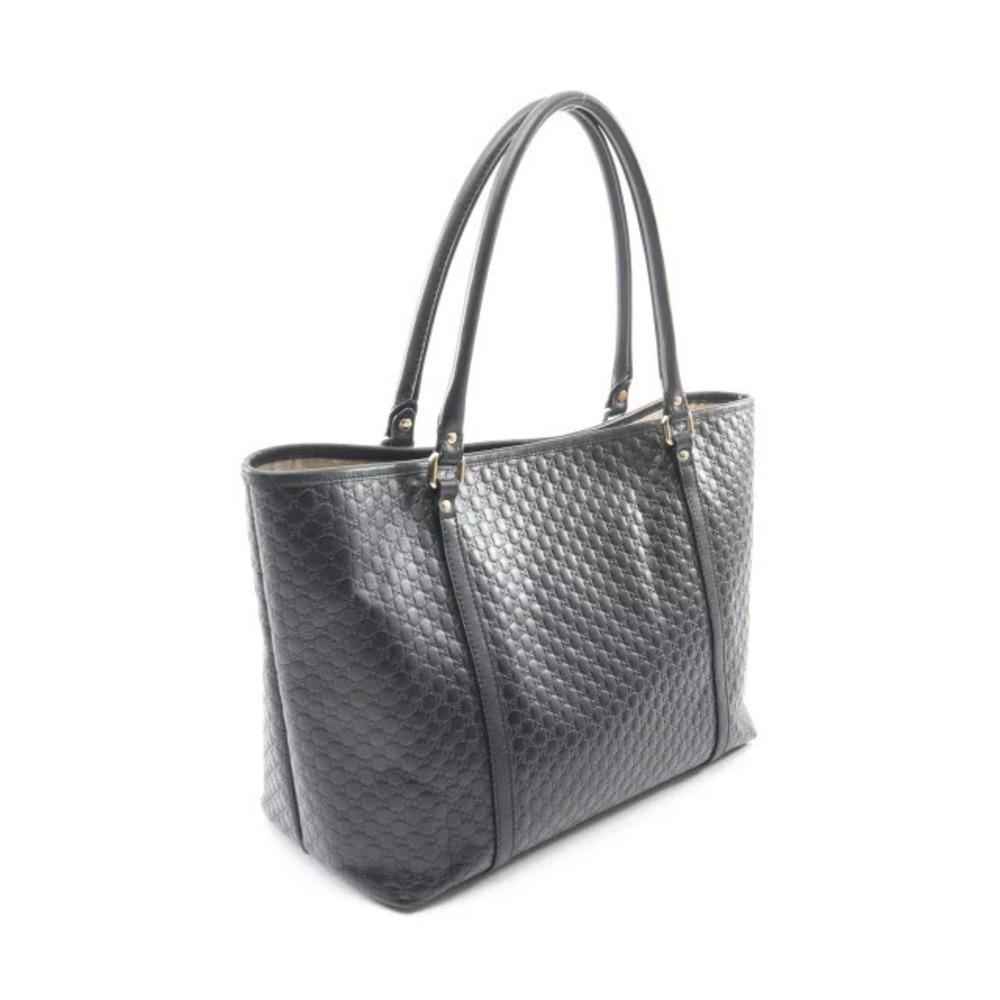 Gucci Leather Black Microssima Bag Tote Black